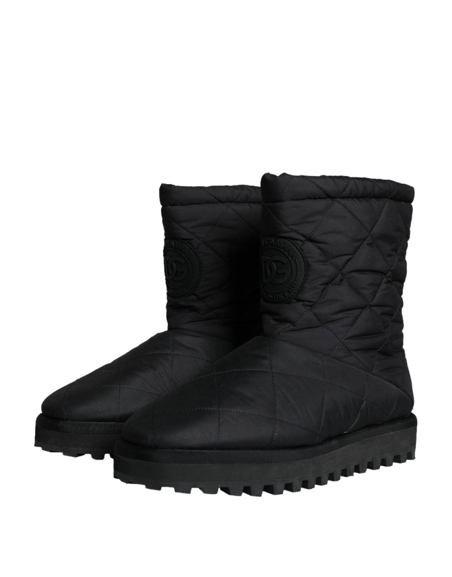 Dolce & Gabbana Black Nylon Padded Mid Calf Men Boots Shoes Dolce & Gabbana