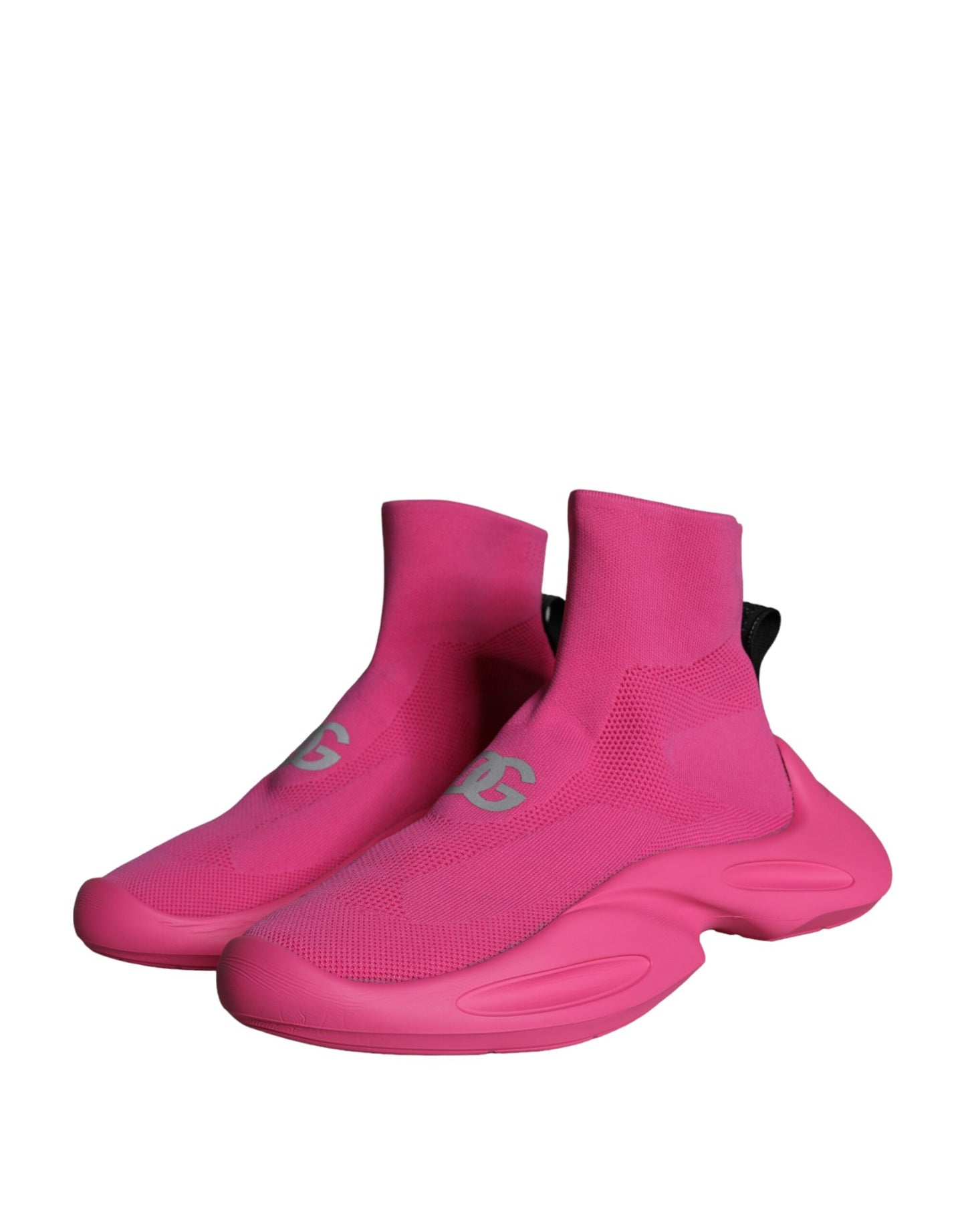 Dolce & Gabbana Pink Logo Print Slip On Socks Sneakers Shoes Dolce & Gabbana