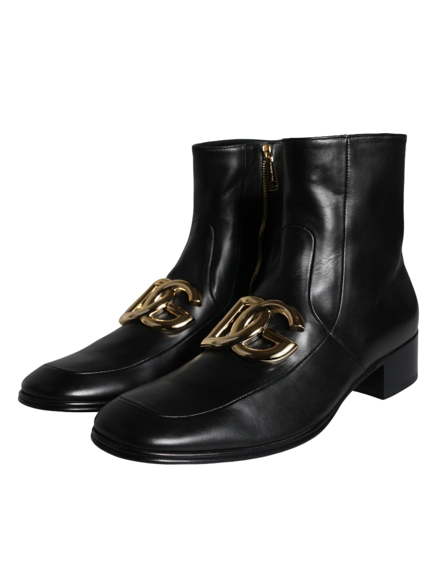 Dolce & Gabbana Black Lambskin Leather Men Ankle Boots Shoes Dolce & Gabbana