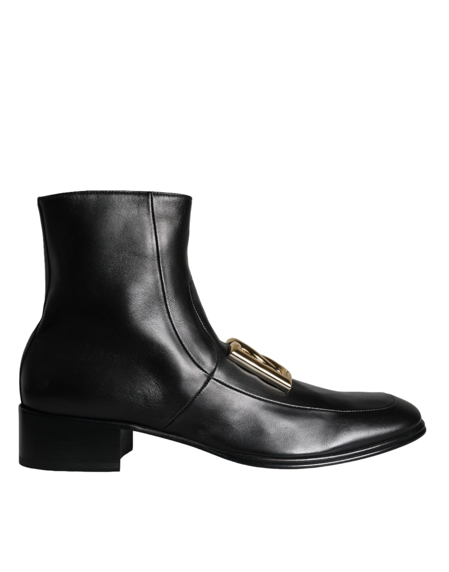 Dolce & Gabbana Black Lambskin Leather Men Ankle Boots Shoes Dolce & Gabbana