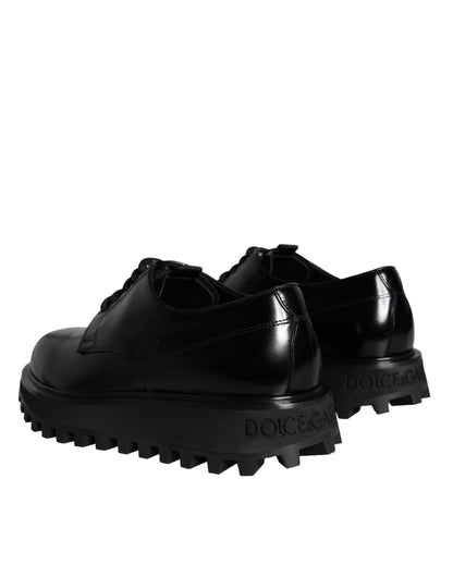 Dolce & Gabbana Black Calf Leather Derby Formal Dress Shoes Dolce & Gabbana