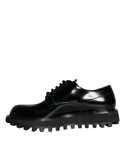 Dolce & Gabbana Black Calf Leather Derby Formal Dress Shoes Dolce & Gabbana