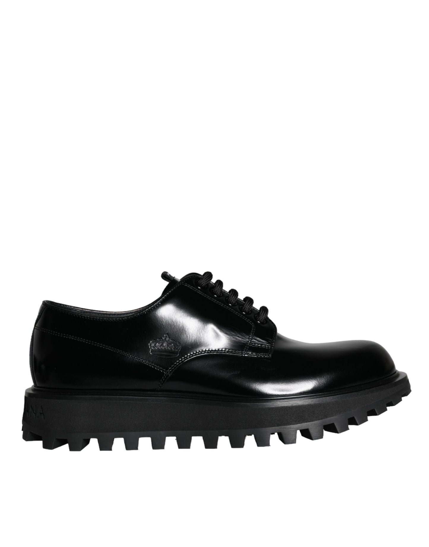 Dolce & Gabbana Black Calf Leather Derby Formal Dress Shoes Dolce & Gabbana