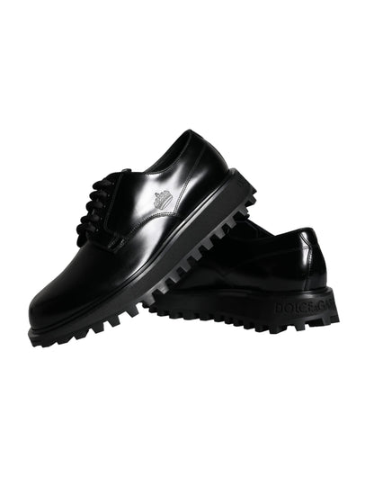 Dolce & Gabbana Black Calf Leather Derby Formal Dress Shoes Dolce & Gabbana