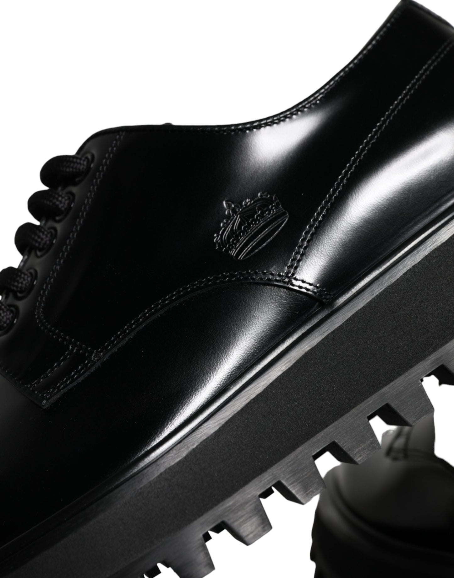 Dolce & Gabbana Black Calf Leather Derby Formal Dress Shoes Dolce & Gabbana