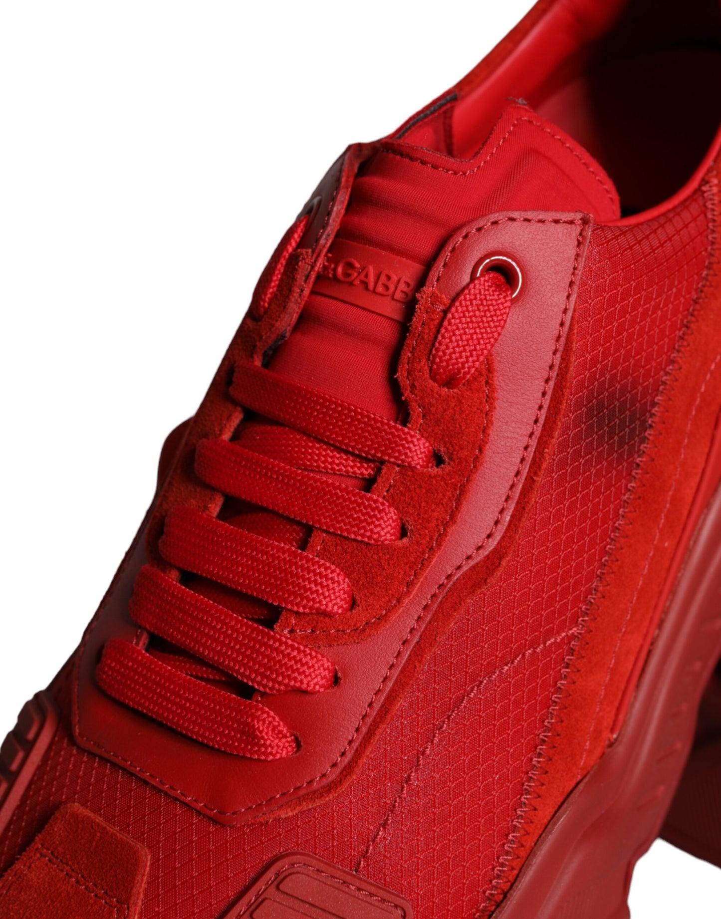 Dolce & Gabbana Red Leather Daymaster Low Top Sneakers Shoes