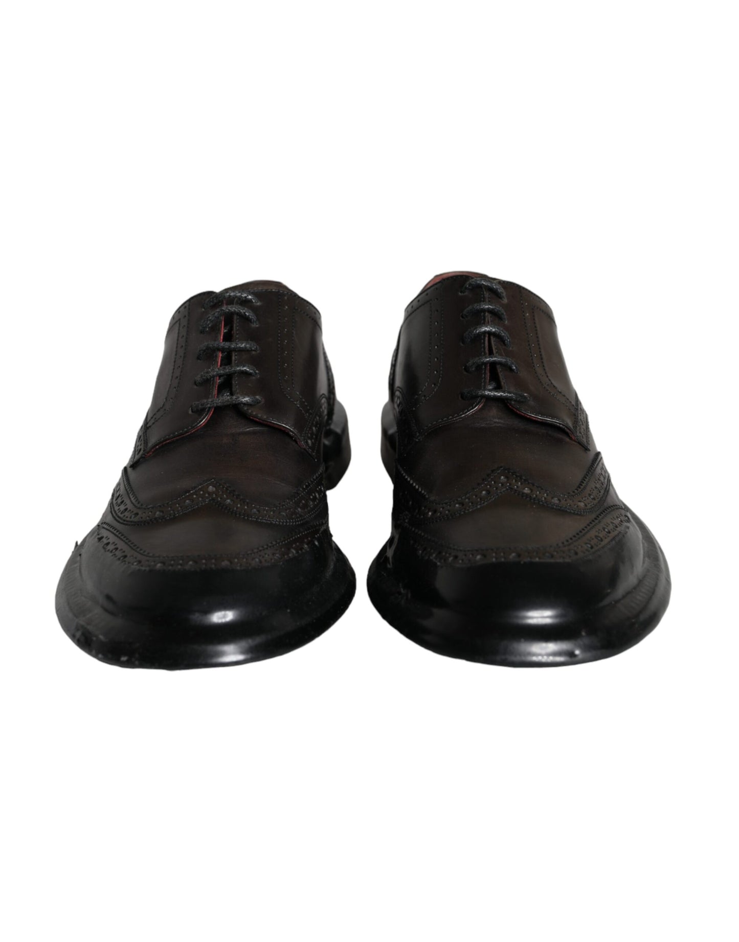 Dolce & Gabbana Black Leather Oxford Wingtip Formal Men Shoes Dolce & Gabbana