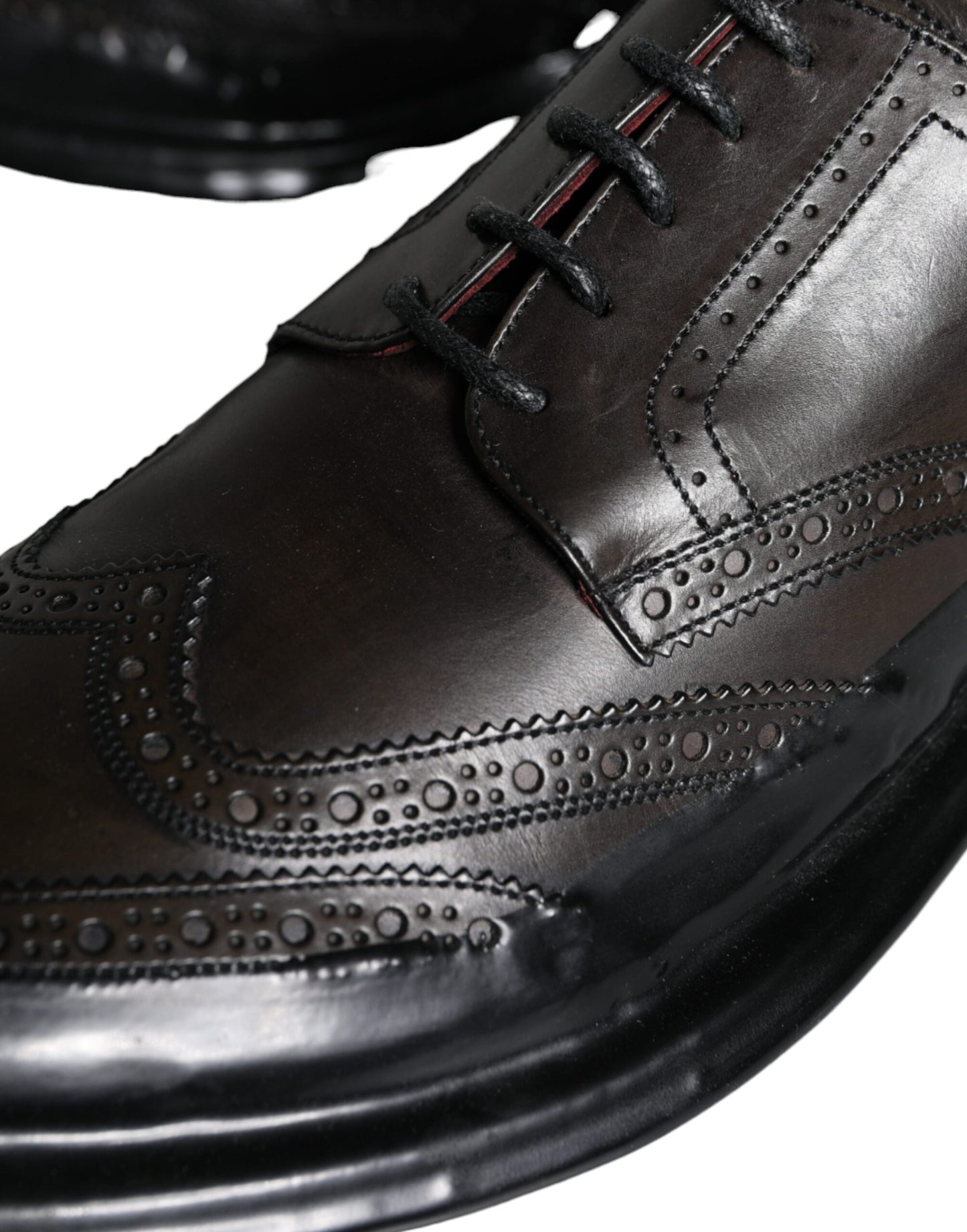 Dolce & Gabbana Black Leather Oxford Wingtip Formal Men Shoes Dolce & Gabbana