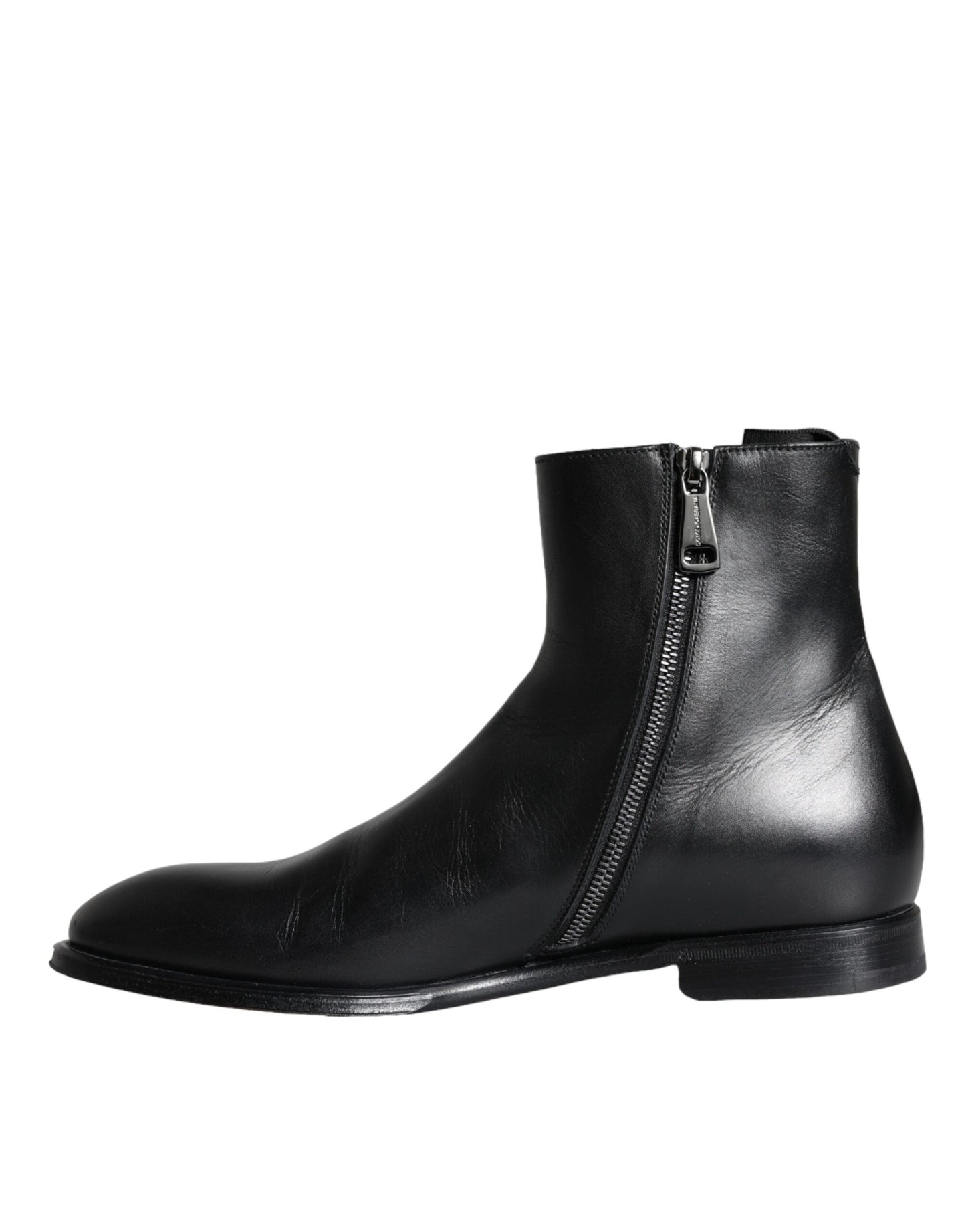 Dolce & Gabbana Black Calf Leather Men Ankle Boots Men Shoes Dolce & Gabbana