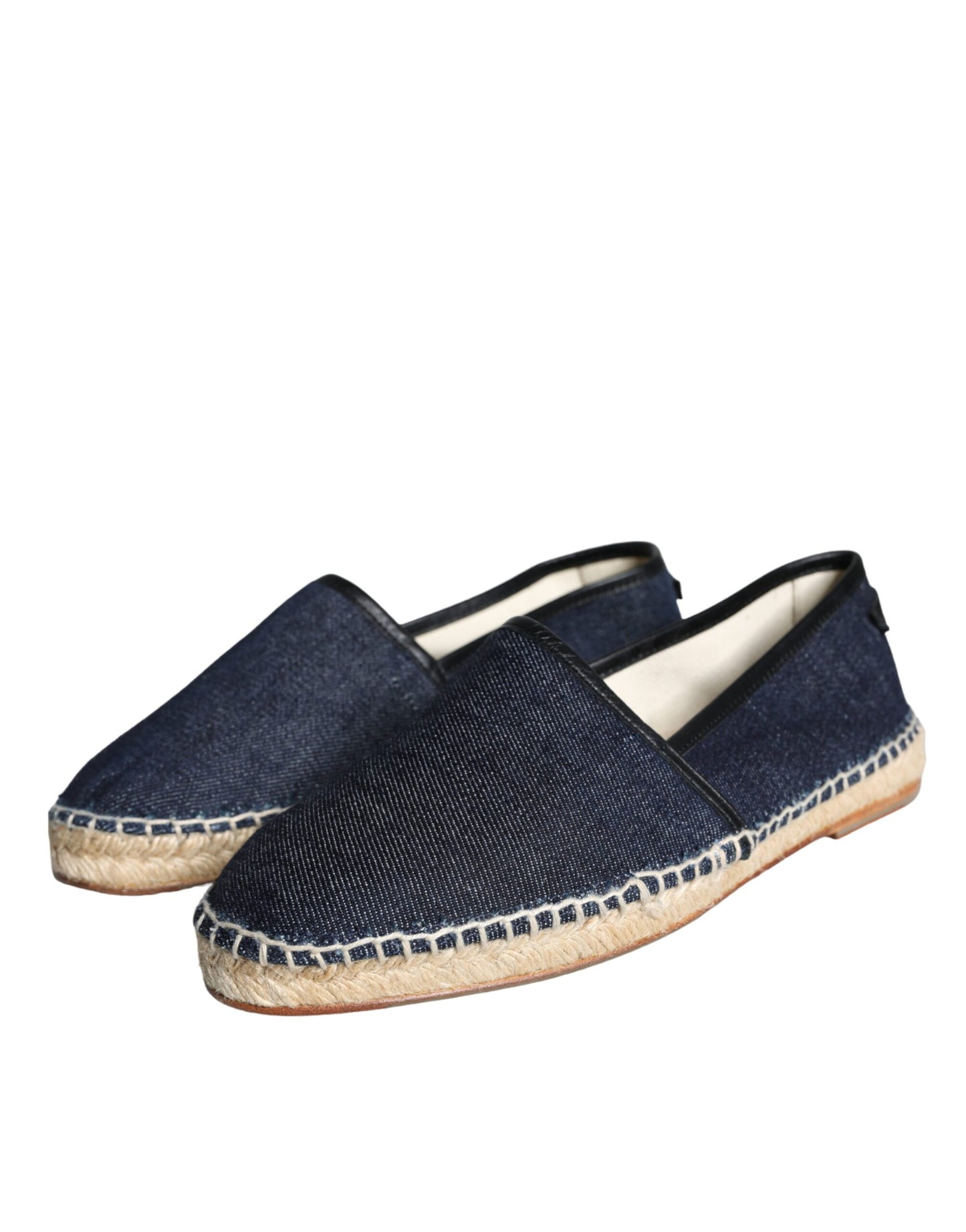 Dolce & Gabbana Blue Denim Cotton Leather Espadrilles Shoes Dolce & Gabbana