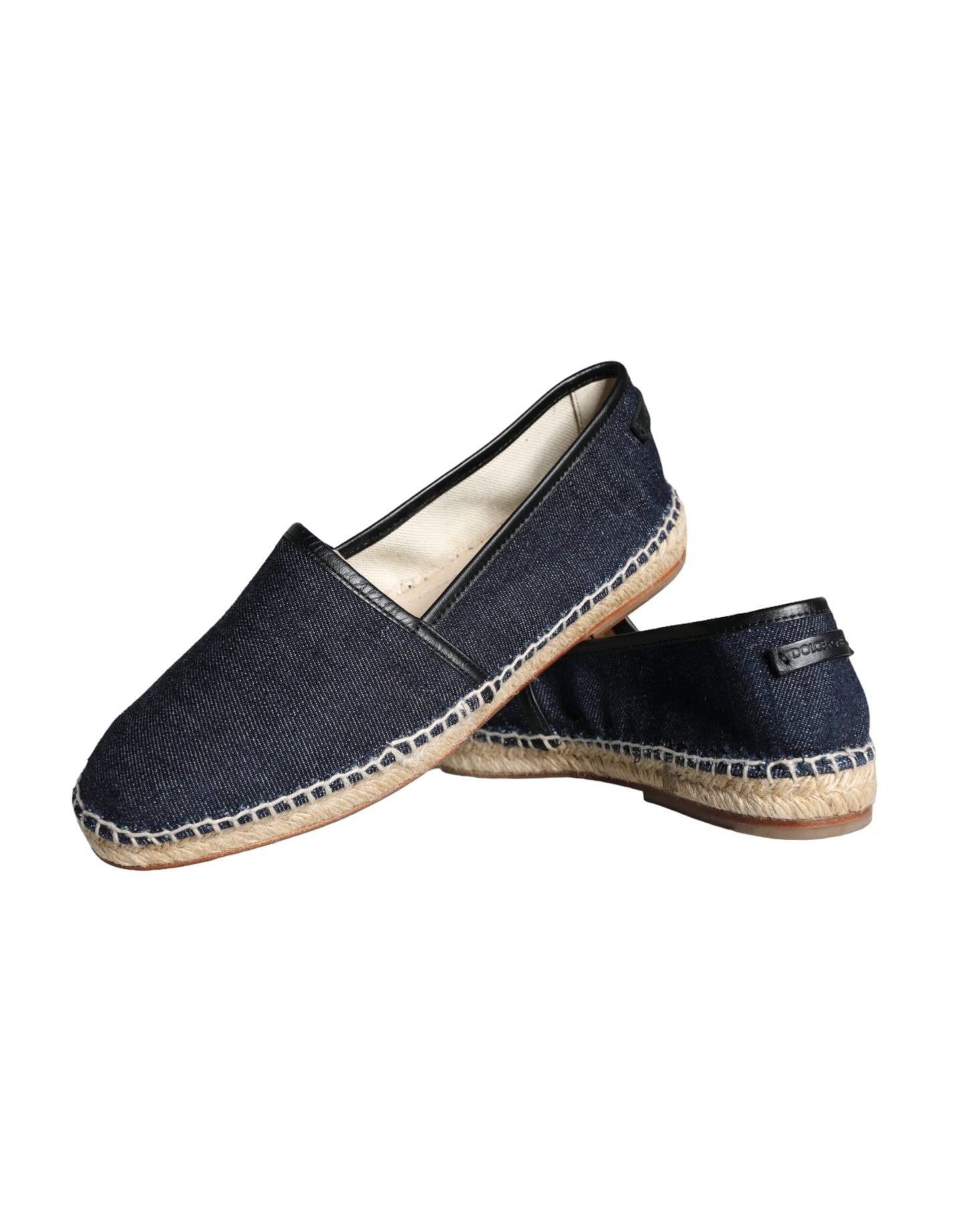 Dolce & Gabbana Blue Denim Cotton Leather Espadrilles Shoes Dolce & Gabbana