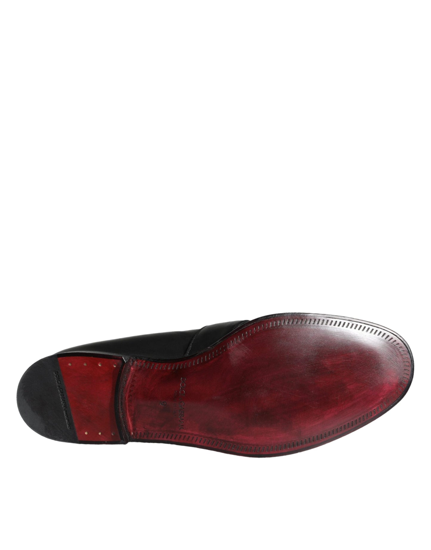 Dolce & Gabbana Black Leather Logo Loafers Men Dress Shoes Dolce & Gabbana