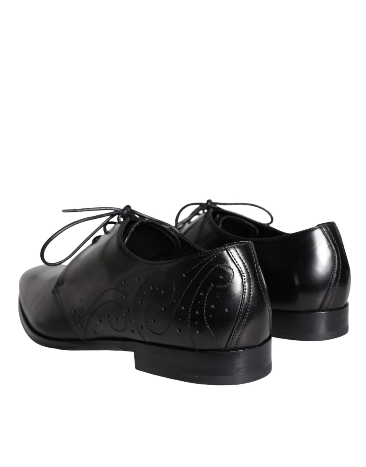 Dolce & Gabbana Black Calfskin Leather Derby Men Dress Shoes Dolce & Gabbana