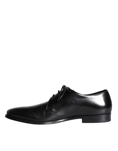 Dolce & Gabbana Black Calfskin Leather Derby Men Dress Shoes Dolce & Gabbana