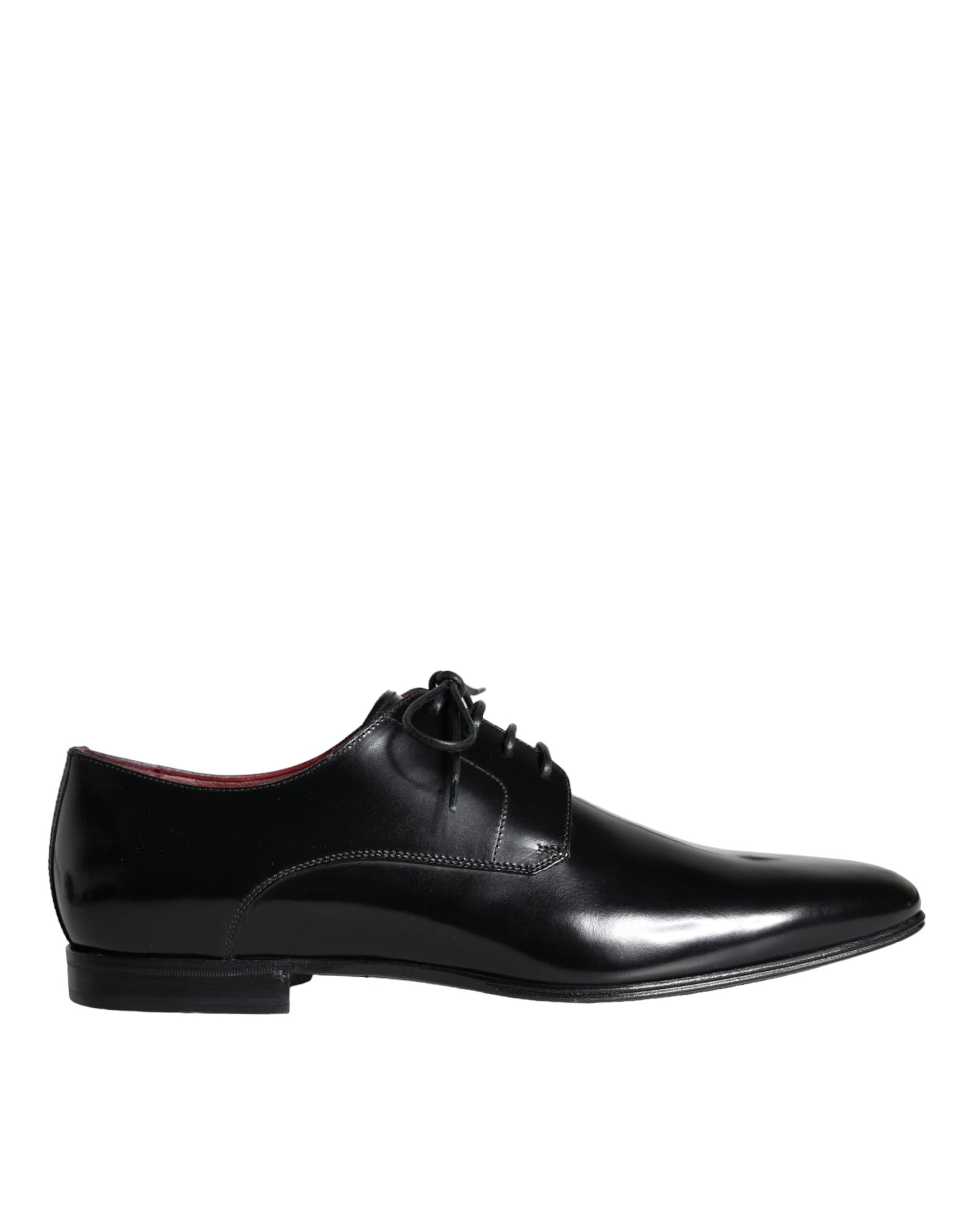 Dolce & Gabbana Black Calfskin Leather Derby Dress Men Shoes