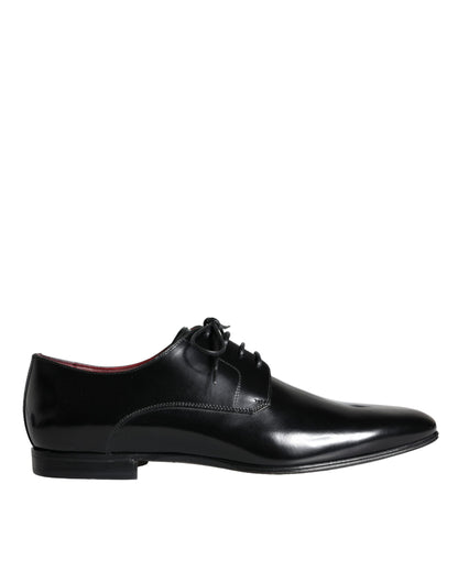 Dolce & Gabbana Black Calfskin Leather Derby Dress Men Shoes Dolce & Gabbana