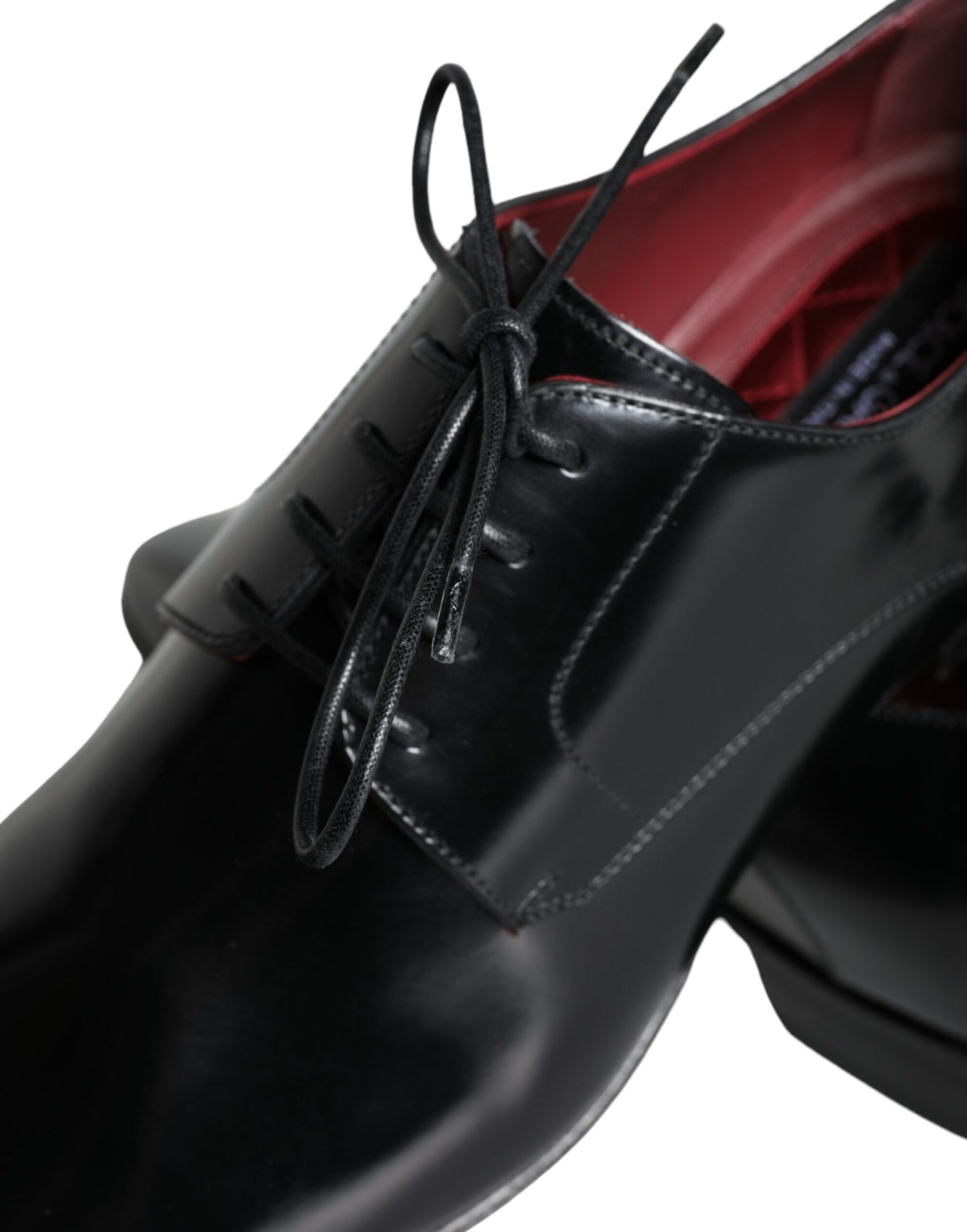 Dolce & Gabbana Black Calfskin Leather Derby Dress Men Shoes Dolce & Gabbana