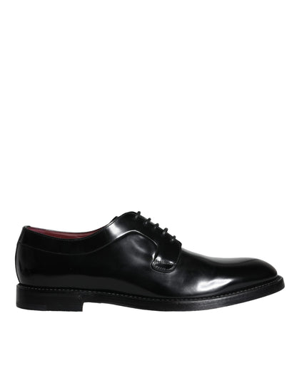 Dolce & Gabbana Black Calfskin Leather Derby Men Dress Shoes Dolce & Gabbana