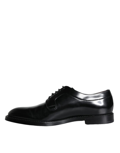 Dolce & Gabbana Black Calfskin Leather Derby Men Dress Shoes Dolce & Gabbana