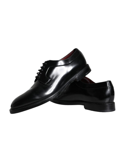 Dolce & Gabbana Black Calfskin Leather Derby Men Dress Shoes Dolce & Gabbana