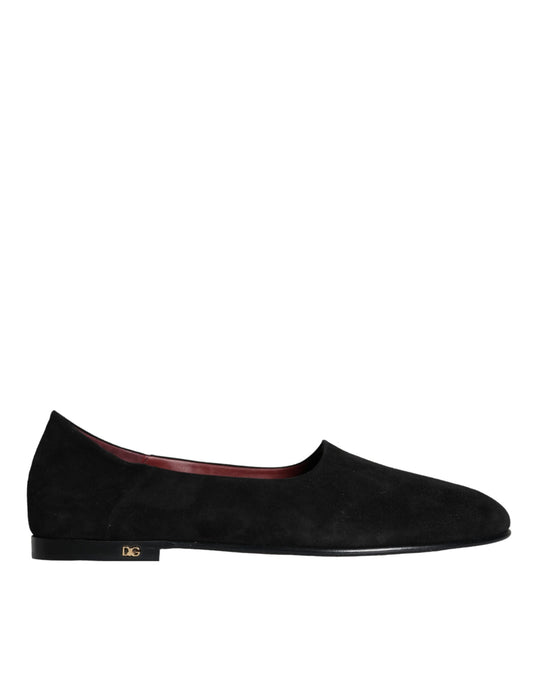 Dolce & Gabbana Black Suede Loafers Formal Slip On Shoes Dolce & Gabbana