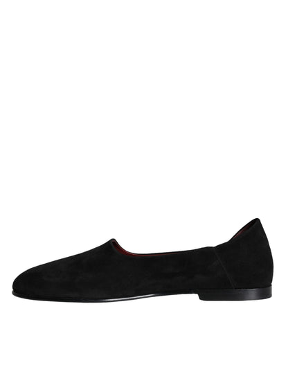 Dolce & Gabbana Black Suede Loafers Formal Slip On Shoes Dolce & Gabbana