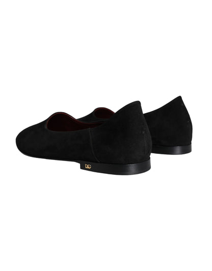 Dolce & Gabbana Black Suede Loafers Formal Slip On Shoes Dolce & Gabbana