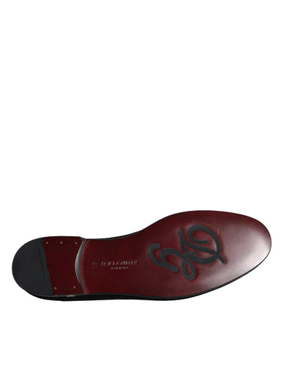 Dolce & Gabbana Black Suede Loafers Formal Slip On Shoes Dolce & Gabbana