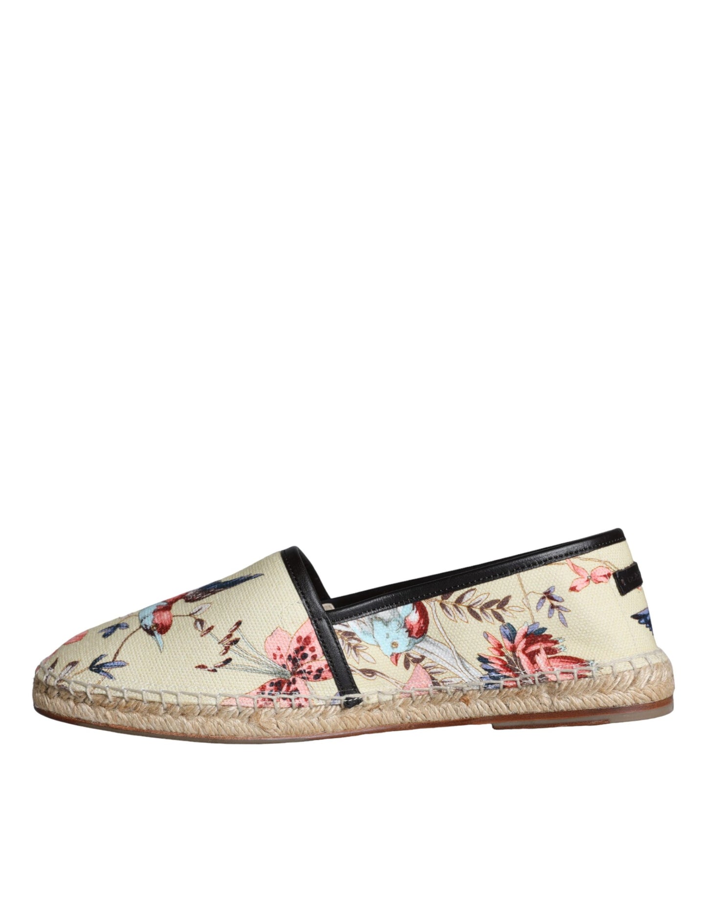 Dolce & Gabbana Beige Floral Canvas Espadrilles Slip On Shoes Dolce & Gabbana