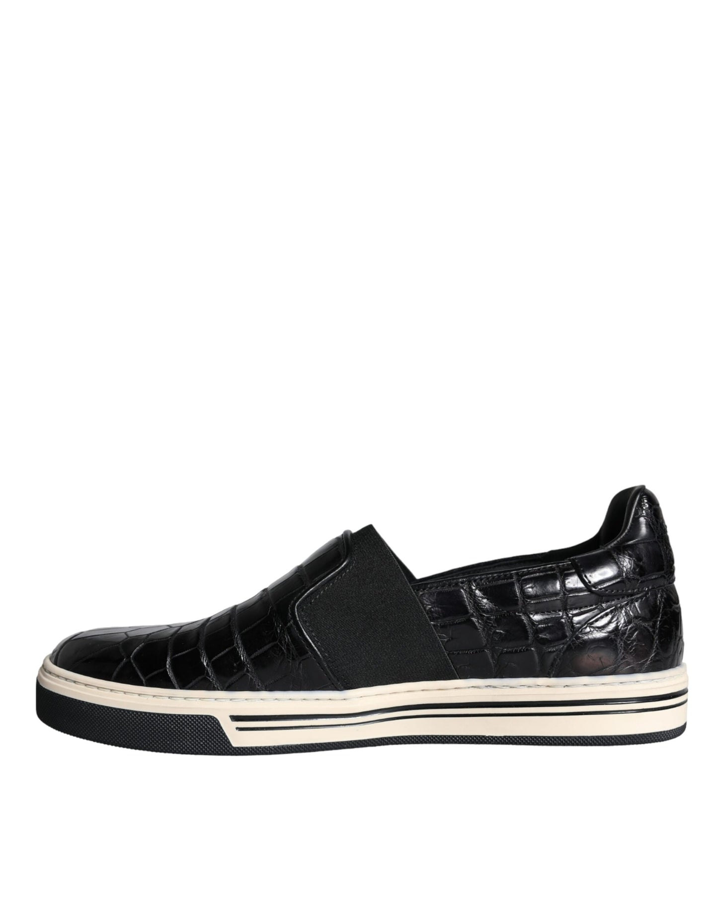 Dolce & Gabbana Black Leather Loafers Slippers Casual Shoes Dolce & Gabbana