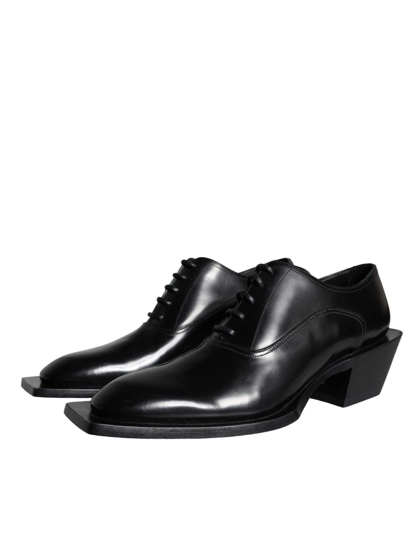 Dolce & Gabbana Black Calfskin Leather Derby Dress Men Shoes Dolce & Gabbana