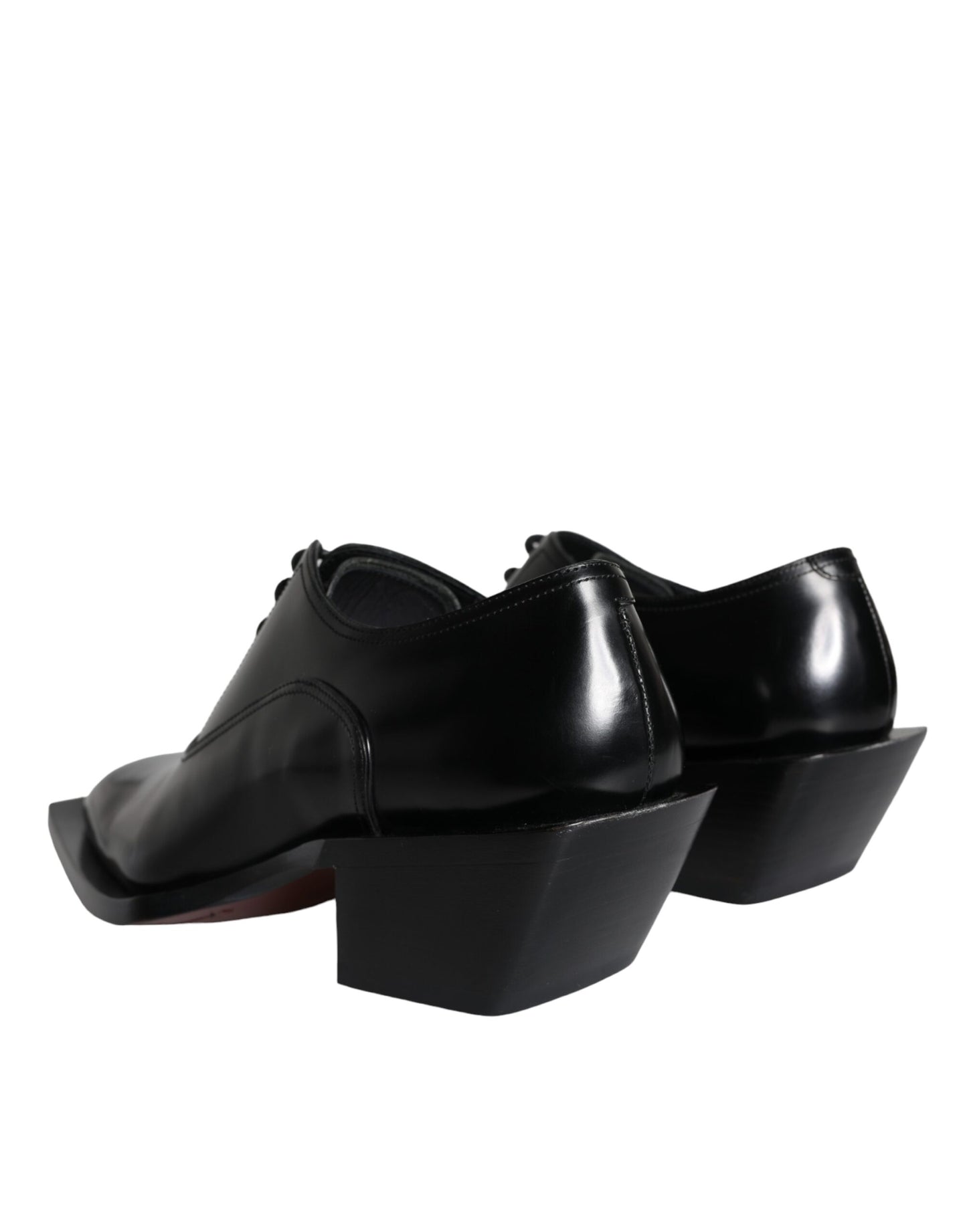 Dolce & Gabbana Black Calfskin Leather Derby Dress Men Shoes Dolce & Gabbana