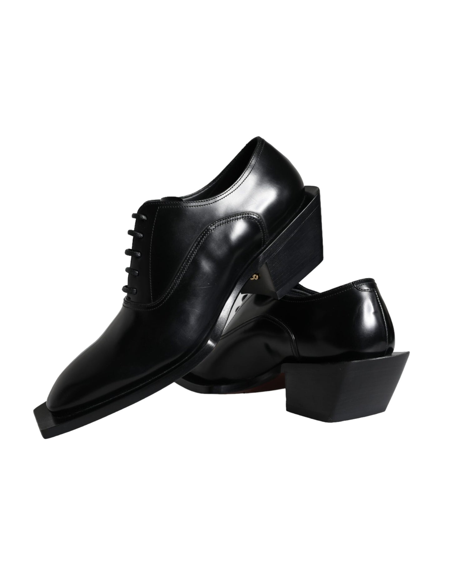 Dolce & Gabbana Black Calfskin Leather Derby Dress Men Shoes Dolce & Gabbana