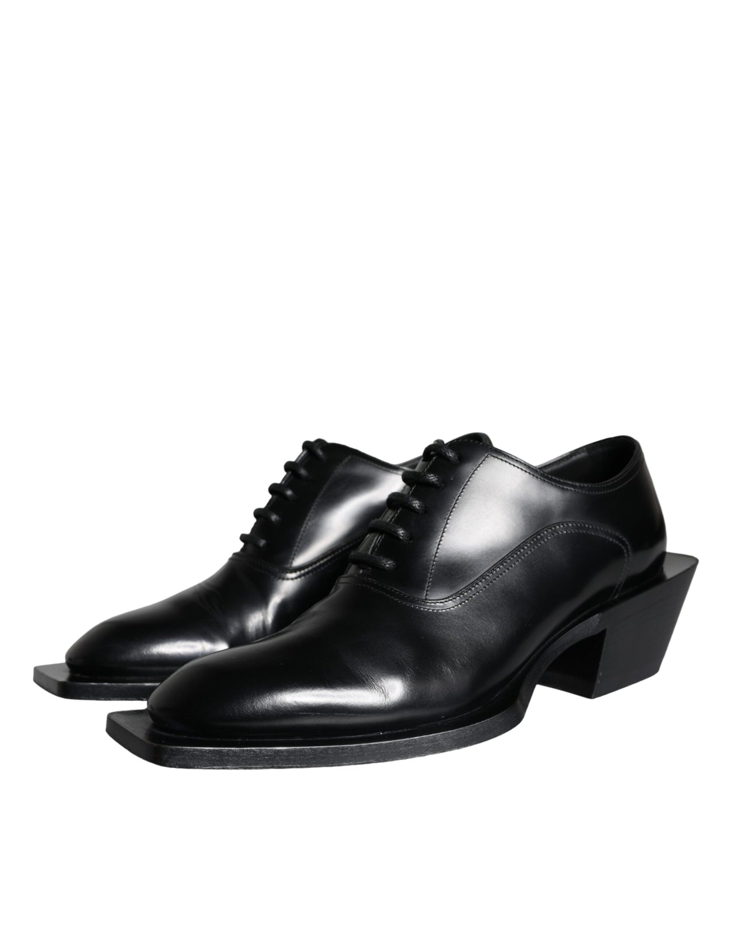 Dolce & Gabbana Black Calfskin Leather Derby Dress Men Shoes Dolce & Gabbana