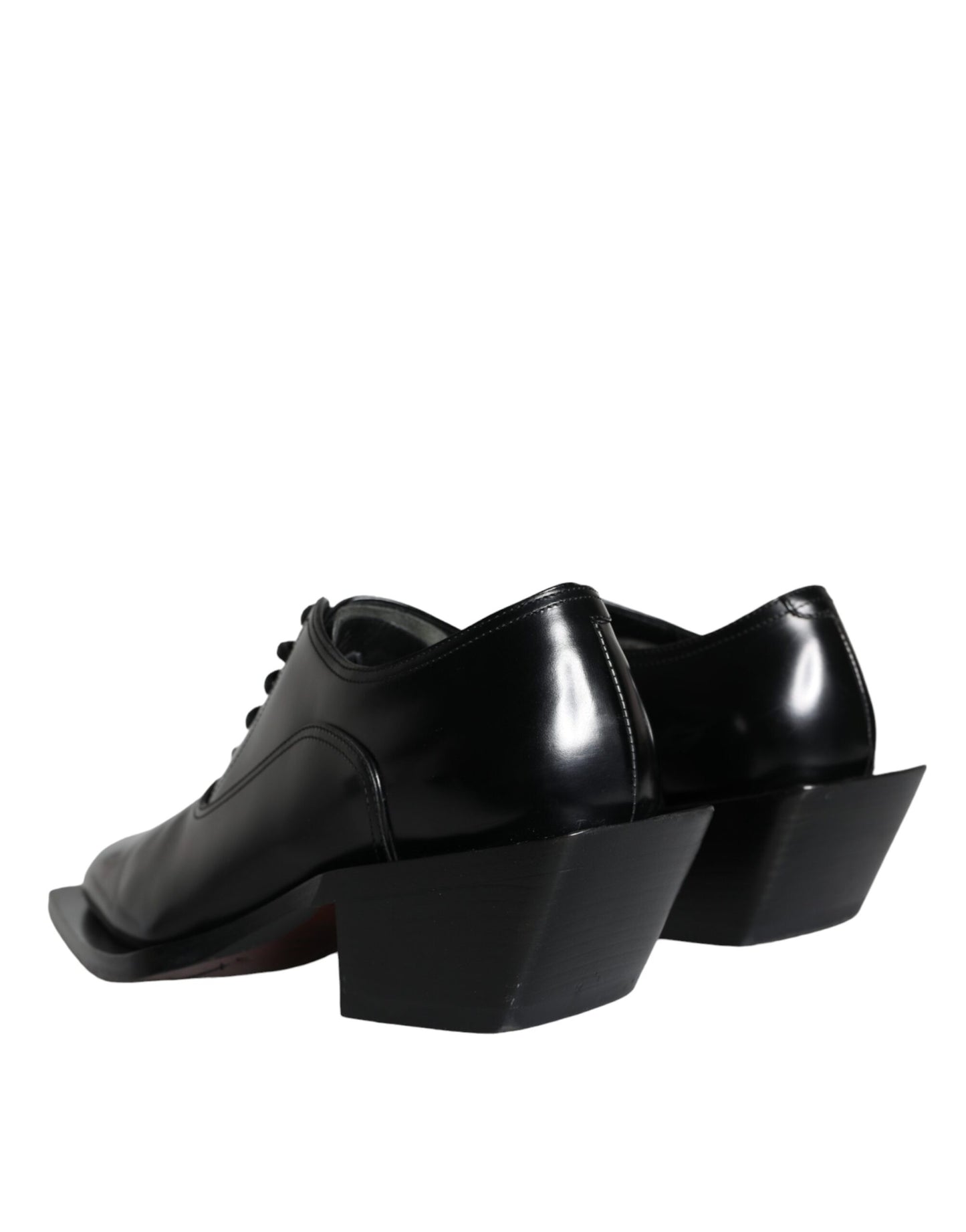 Dolce & Gabbana Black Calfskin Leather Derby Dress Men Shoes Dolce & Gabbana