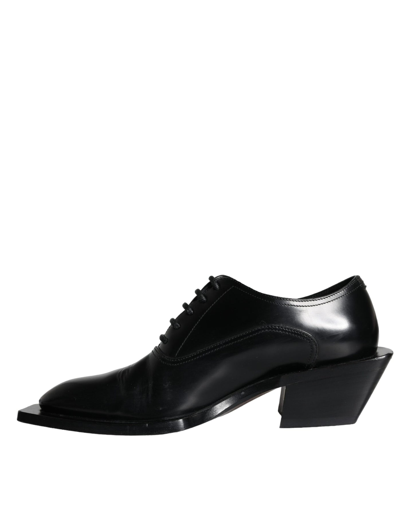 Dolce & Gabbana Black Calfskin Leather Derby Dress Men Shoes Dolce & Gabbana