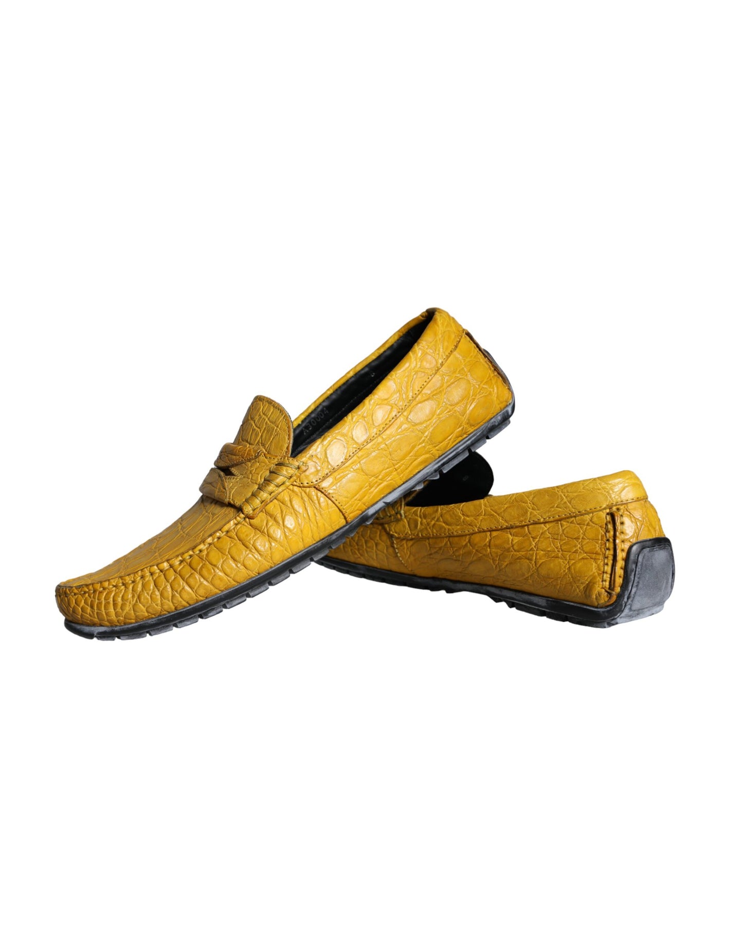 Dolce & Gabbana Yellow Leather Slip Mocassin Loafers Shoes Dolce & Gabbana