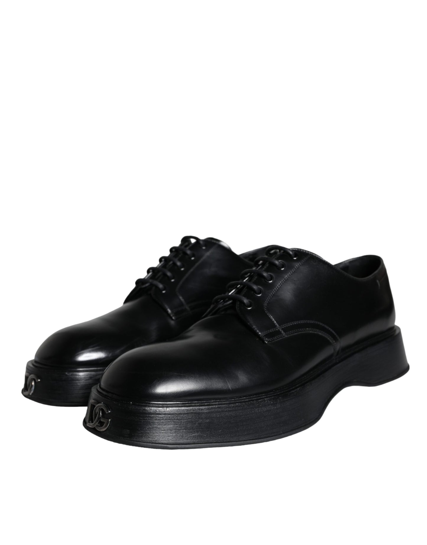 Dolce & Gabbana Black Calf Leather Derby Formal Dress Shoes Dolce & Gabbana