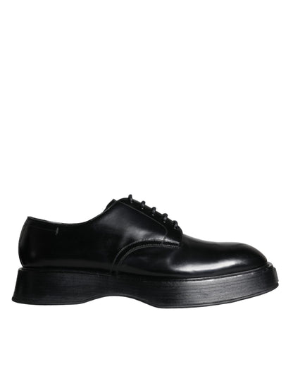 Dolce & Gabbana Black Calf Leather Derby Formal Dress Shoes Dolce & Gabbana