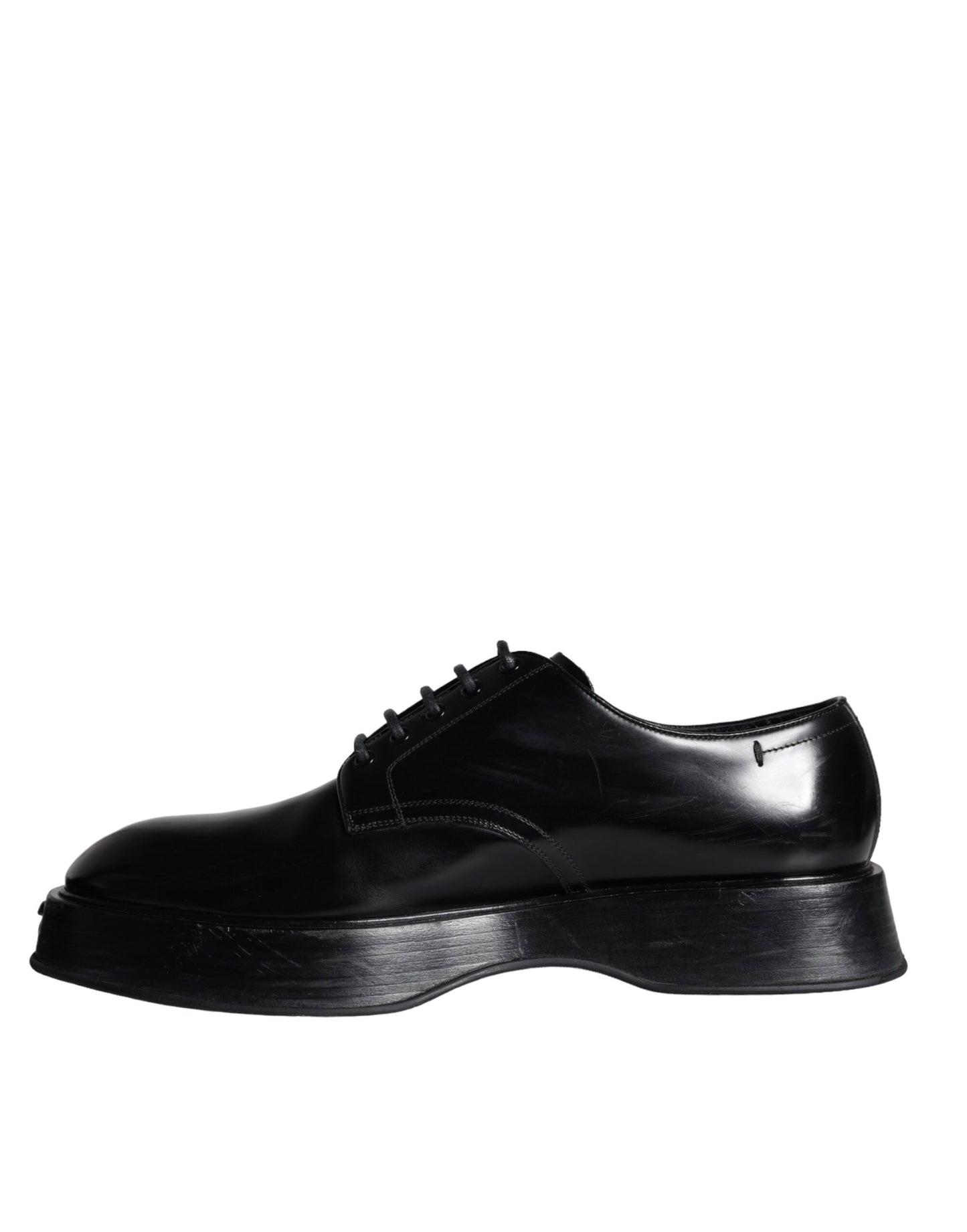 Dolce & Gabbana Black Calf Leather Derby Formal Dress Shoes Dolce & Gabbana