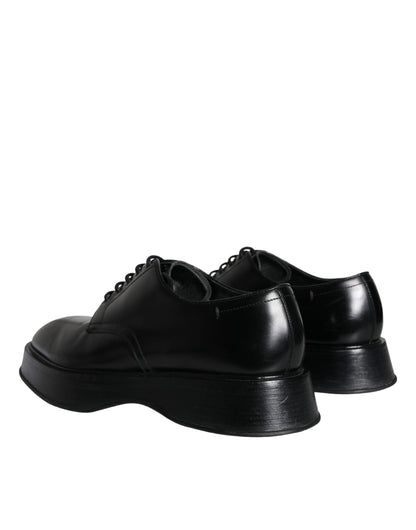 Dolce & Gabbana Black Calf Leather Derby Formal Dress Shoes Dolce & Gabbana