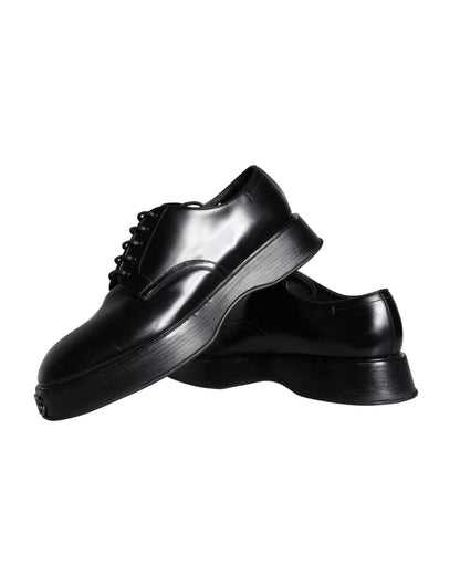 Dolce & Gabbana Black Calf Leather Derby Formal Dress Shoes Dolce & Gabbana