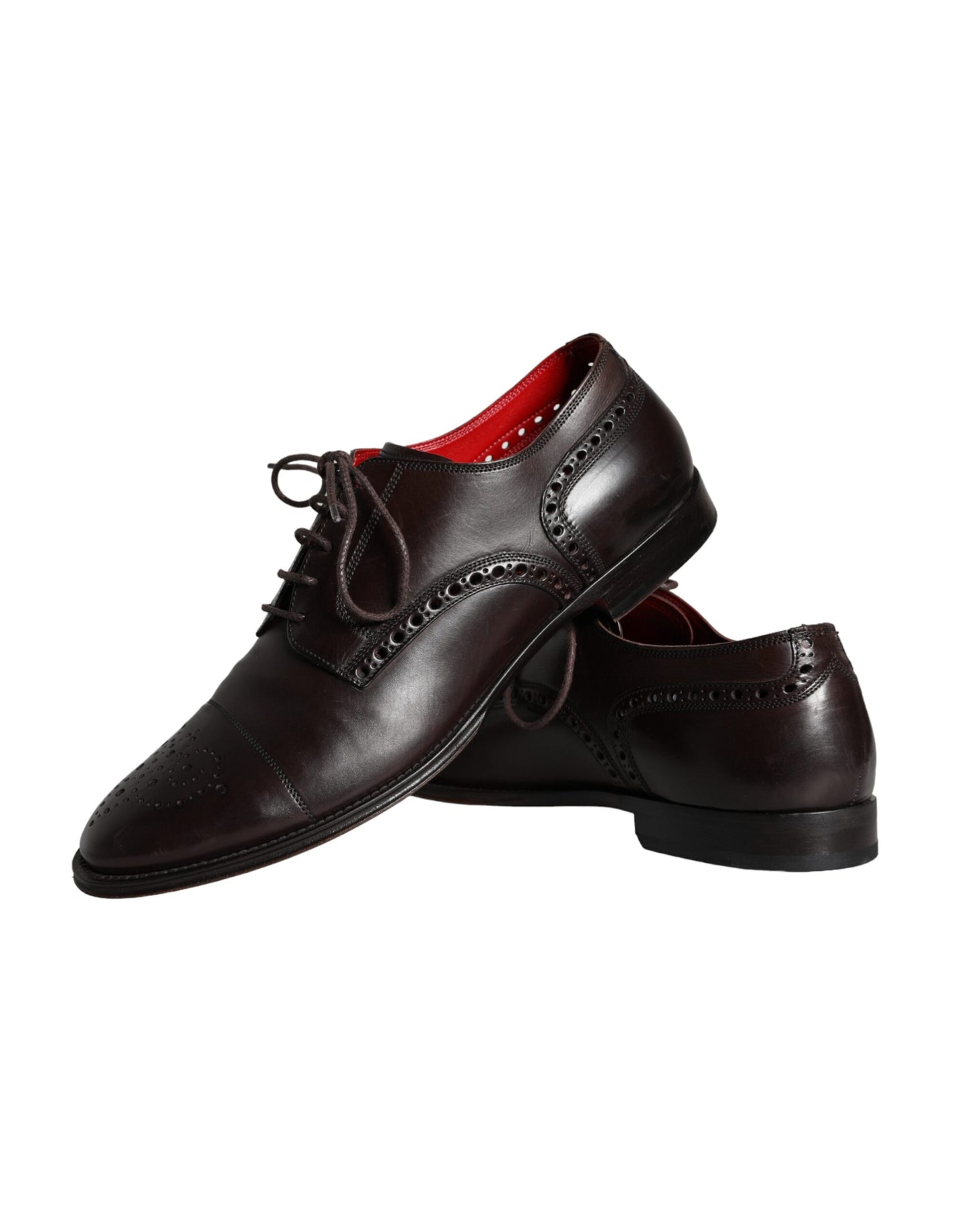 Dolce & Gabbana Brown Calfskin Leather Lace Up Oxford Shoes Dolce & Gabbana