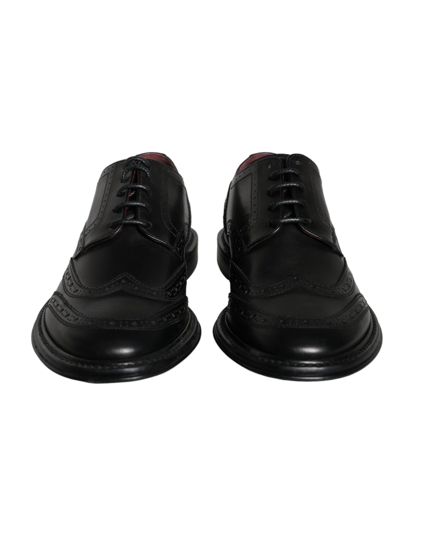 Dolce & Gabbana Black Leather Oxford Wingtip Formal Men Shoes Dolce & Gabbana