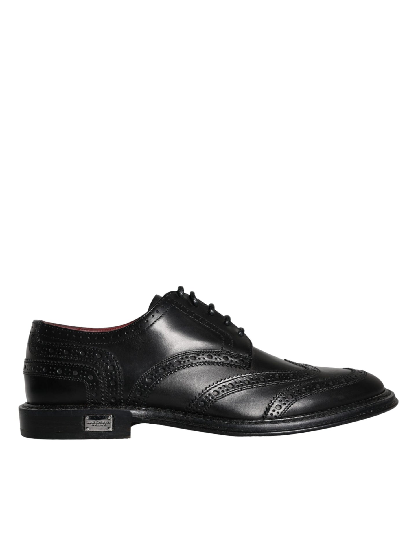 Dolce & Gabbana Black Leather Oxford Wingtip Formal Men Shoes Dolce & Gabbana