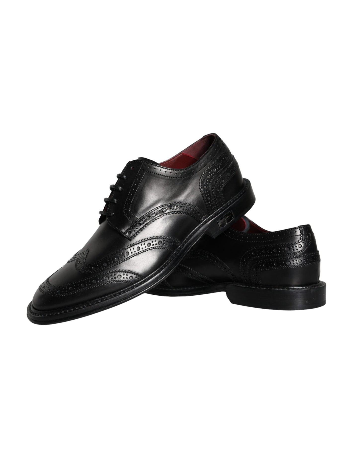 Dolce & Gabbana Black Leather Oxford Wingtip Formal Men Shoes Dolce & Gabbana