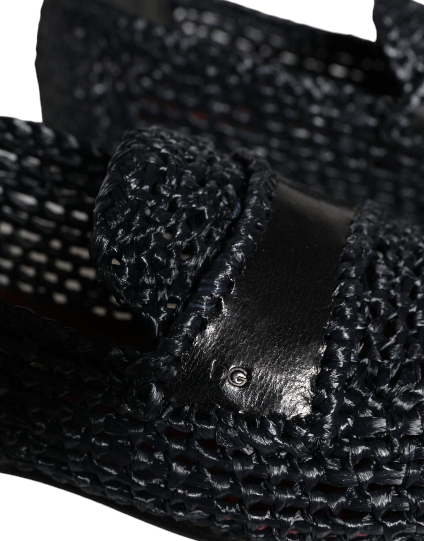 Dolce & Gabbana Black Woven Raffia Slip On Loafers Men Shoes Dolce & Gabbana