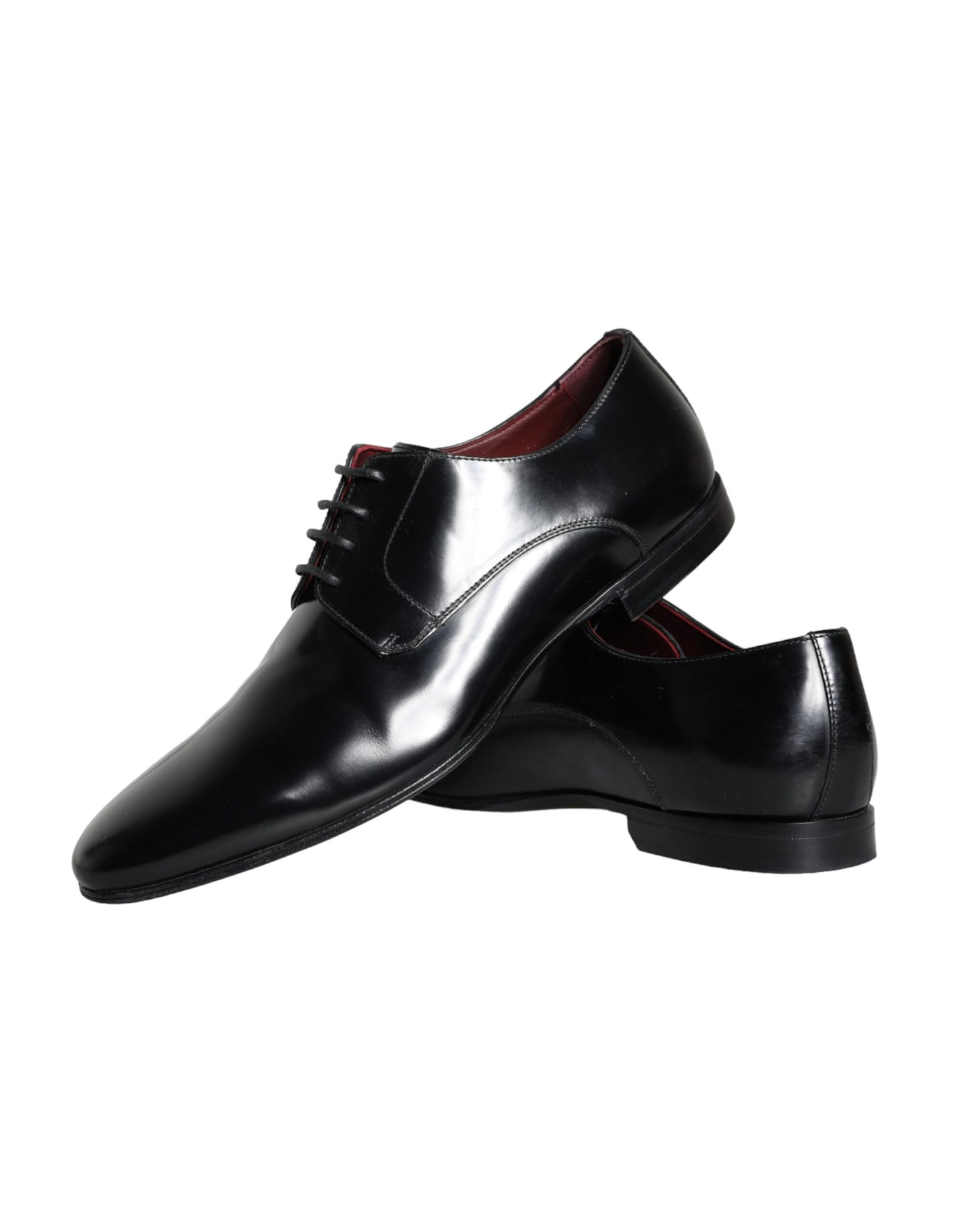 Dolce & Gabbana Black Leather Derby Formal Dress Men Shoes Dolce & Gabbana