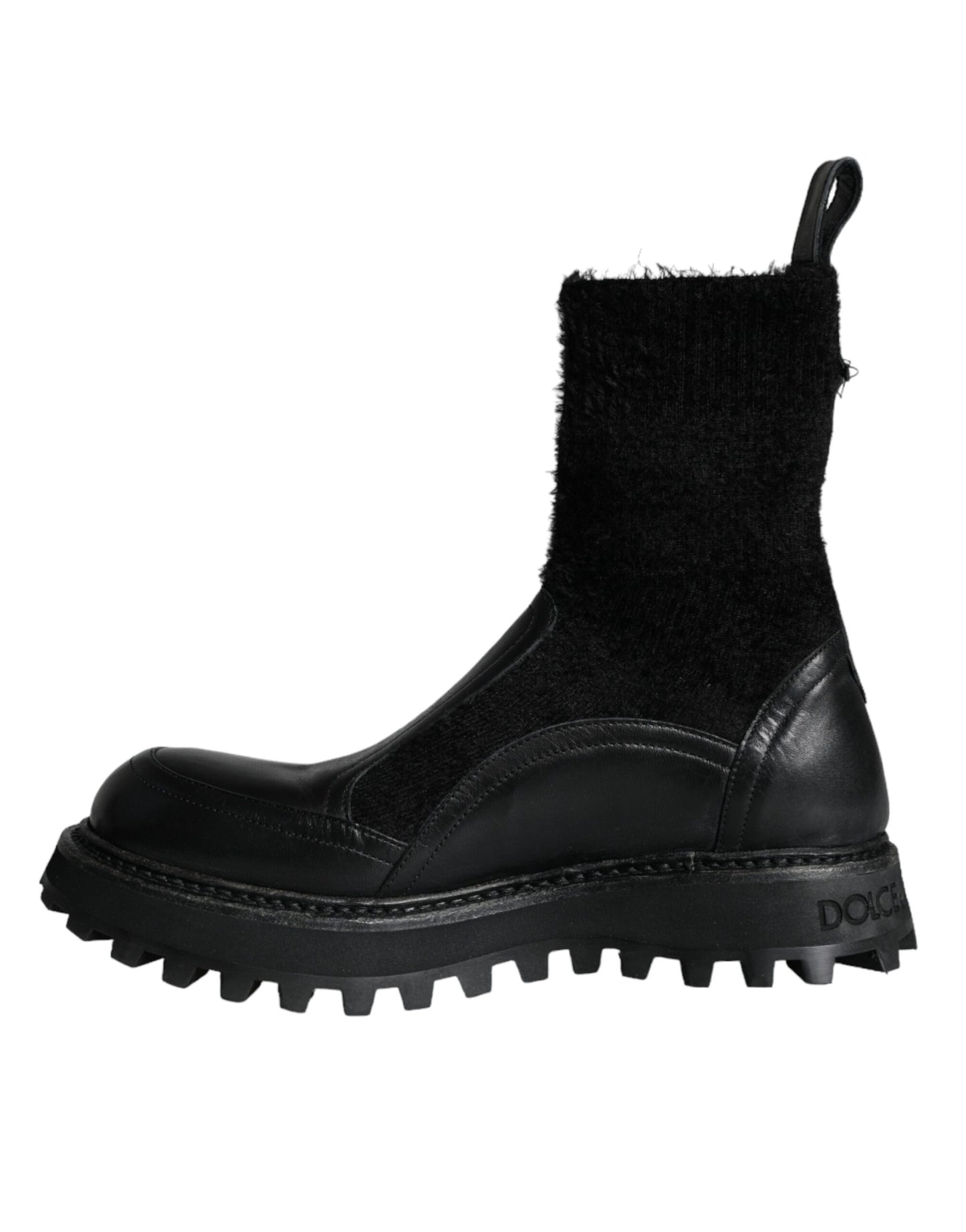 Dolce & Gabbana Black DG Logo Horse Sock Ankle Boots Shoes Dolce & Gabbana