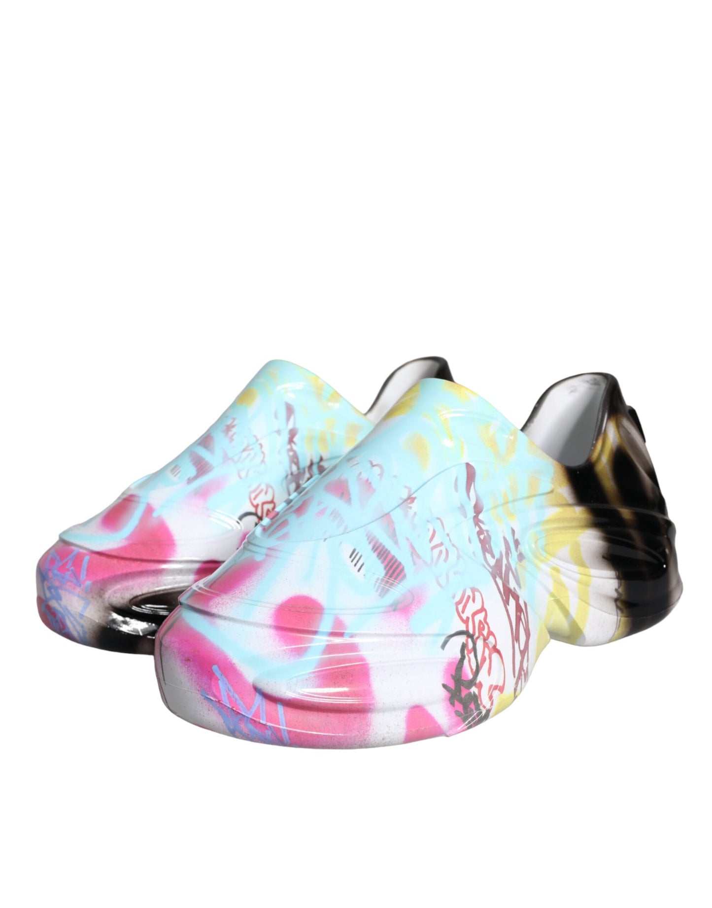 Dolce & Gabbana Multicolor Graffiti Rubber Low Top Sneakers Shoes Dolce & Gabbana